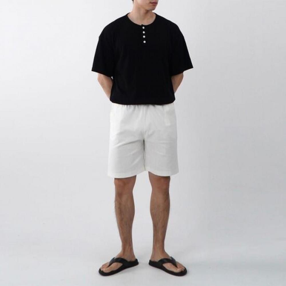 Onl Mens Linen Shorts White Onl 1+1