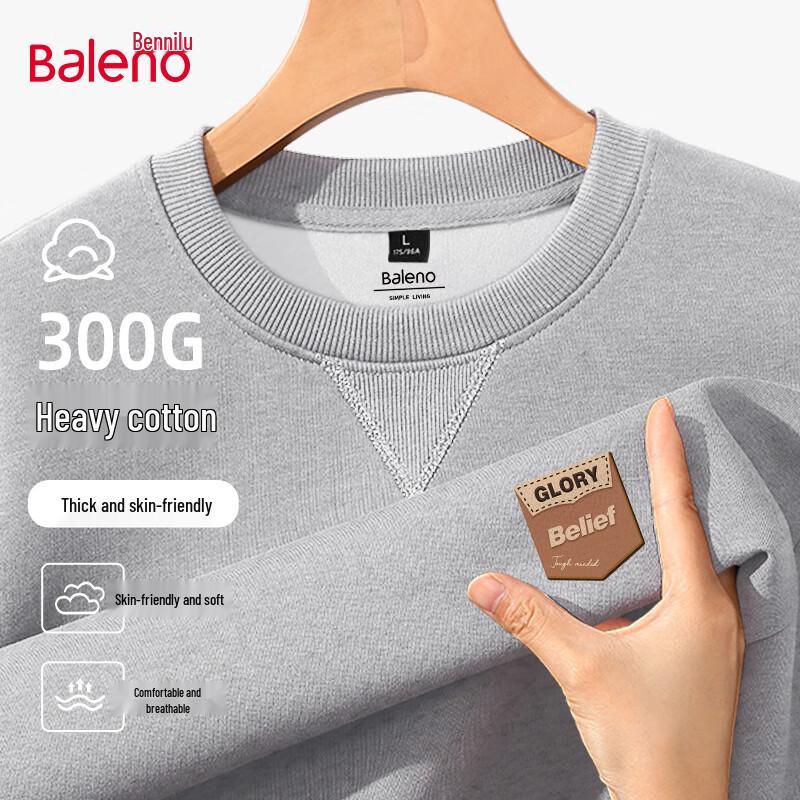 Baleno Men's Loose Fit Letter Print Pullover Sweatshirt