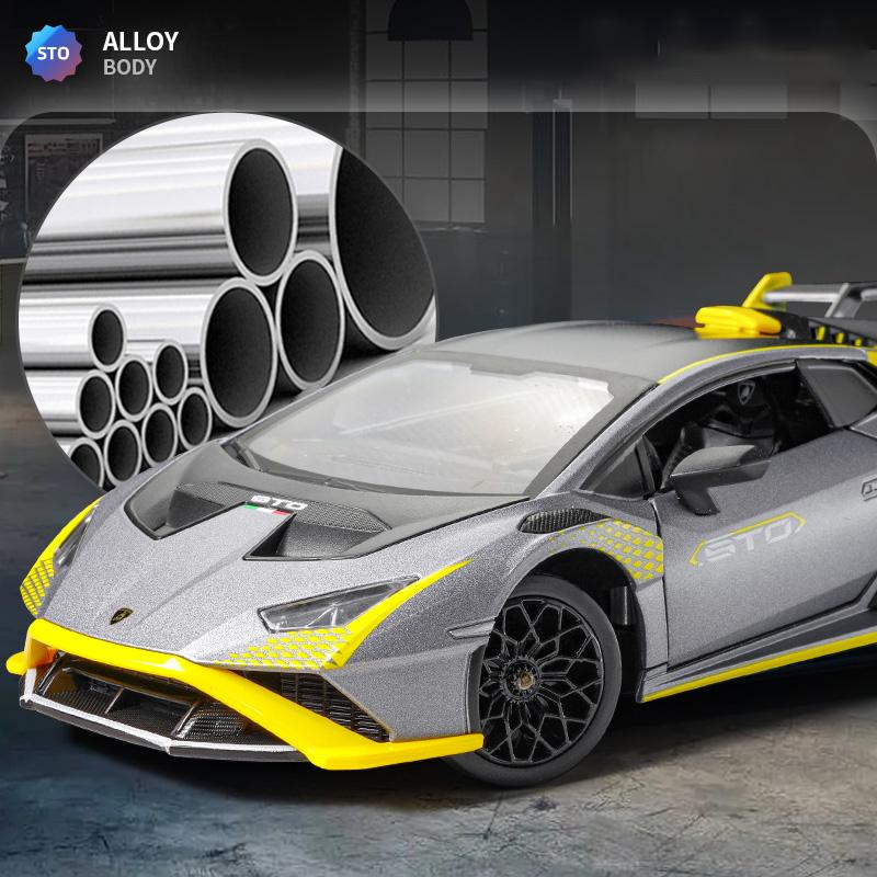 1/24 масштаб Lambor Hurricane STO, игрушечный автомобиль, образец голоса и коллективная игрушка, подарок на день рождения