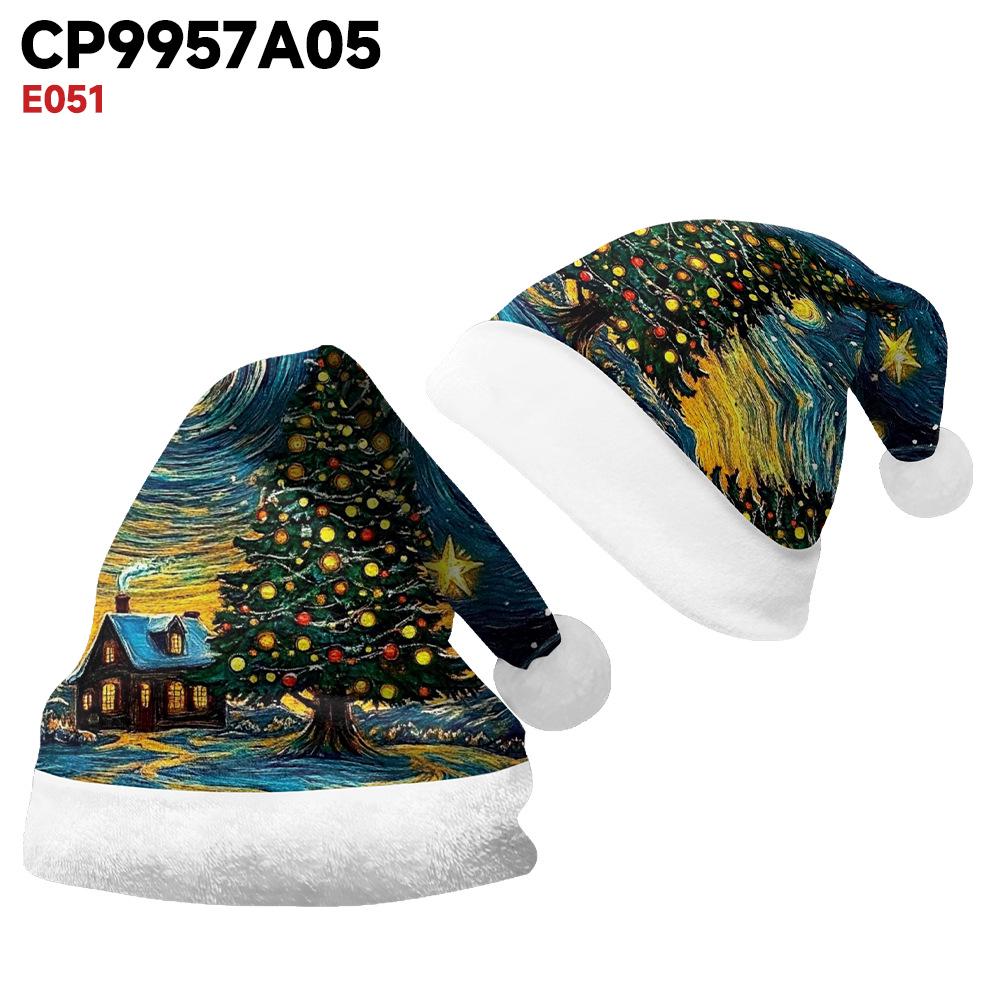 2024 Новая плюшевая бархатная двухсторонняя флисовая рождественская шапка для взрослых и детей - Счастливого Рождества, индивидуальный дизайн