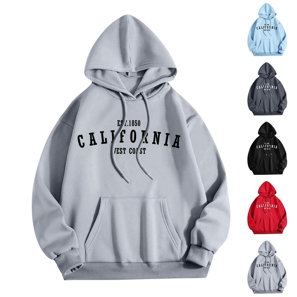 Women Fashion O Neck Long Sleeve Printed Top Hoodie Sweatshirt