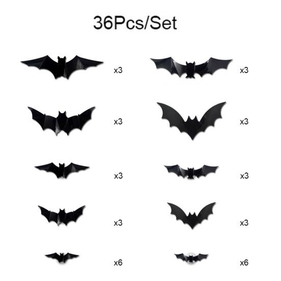 Halloween LED Bat Wall Stickers 3D Light Up Glowing Bat Stickers for Halloween Party Indoor Bedroom Wall Window Decor