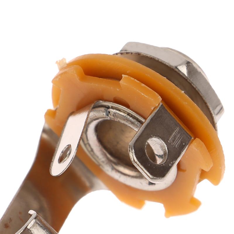 5Pcs Electric Guitar Input Jack For Electric Guitar Bass Guitar 1/4"" (6.35Mm) 6.5Mm Mono Jack Socket Nut & Washer