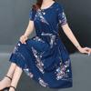 Spring/Summer Floral Dress for Middle-Aged Women - Loose, Slimming Design for Age-Reducing Look