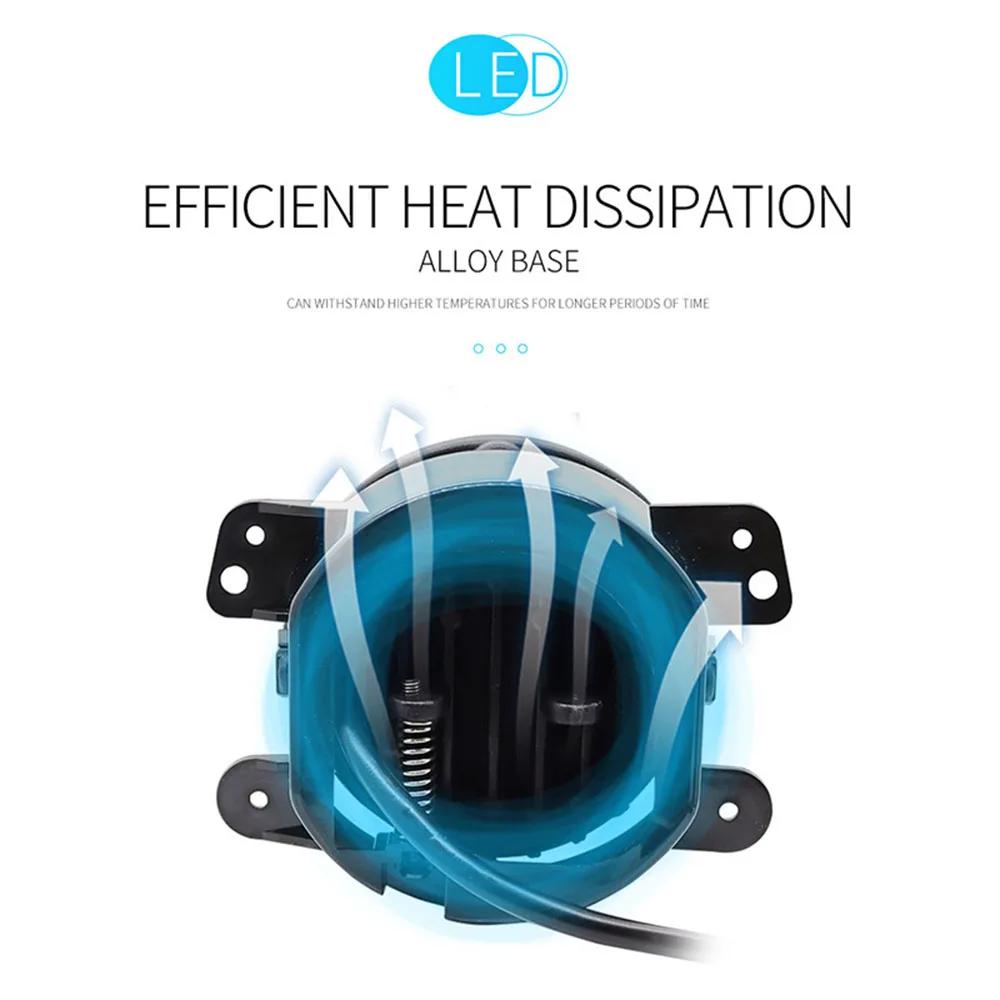 Car LED 4inch Front Bumper Universal Fog Lamp For JEEP Wrangler JK TJ Off-Road Car Accessories 40W Aperture Angel Eye Fog Lights