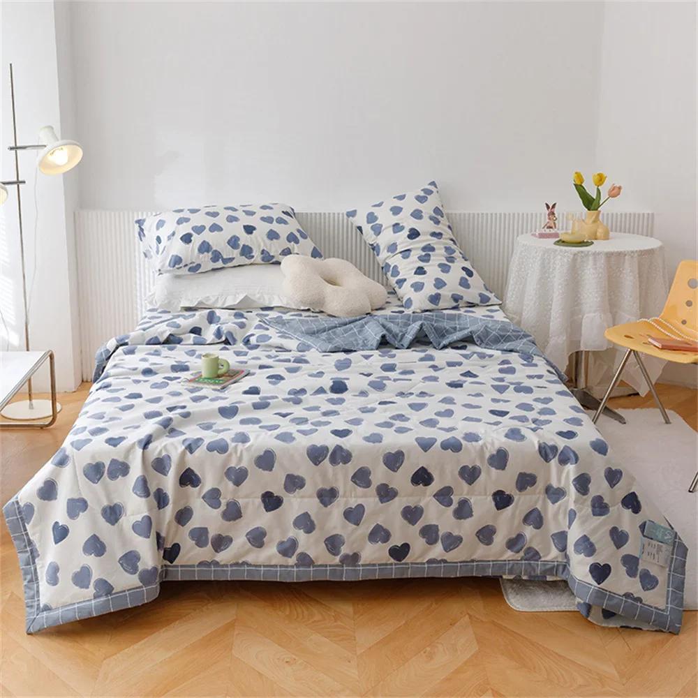 Svetanya Cartoon Pastoral Summer Air Conditioning Quilt Stitching Throws Blanket Cotton Twin Queen Size (no Pillowcase)