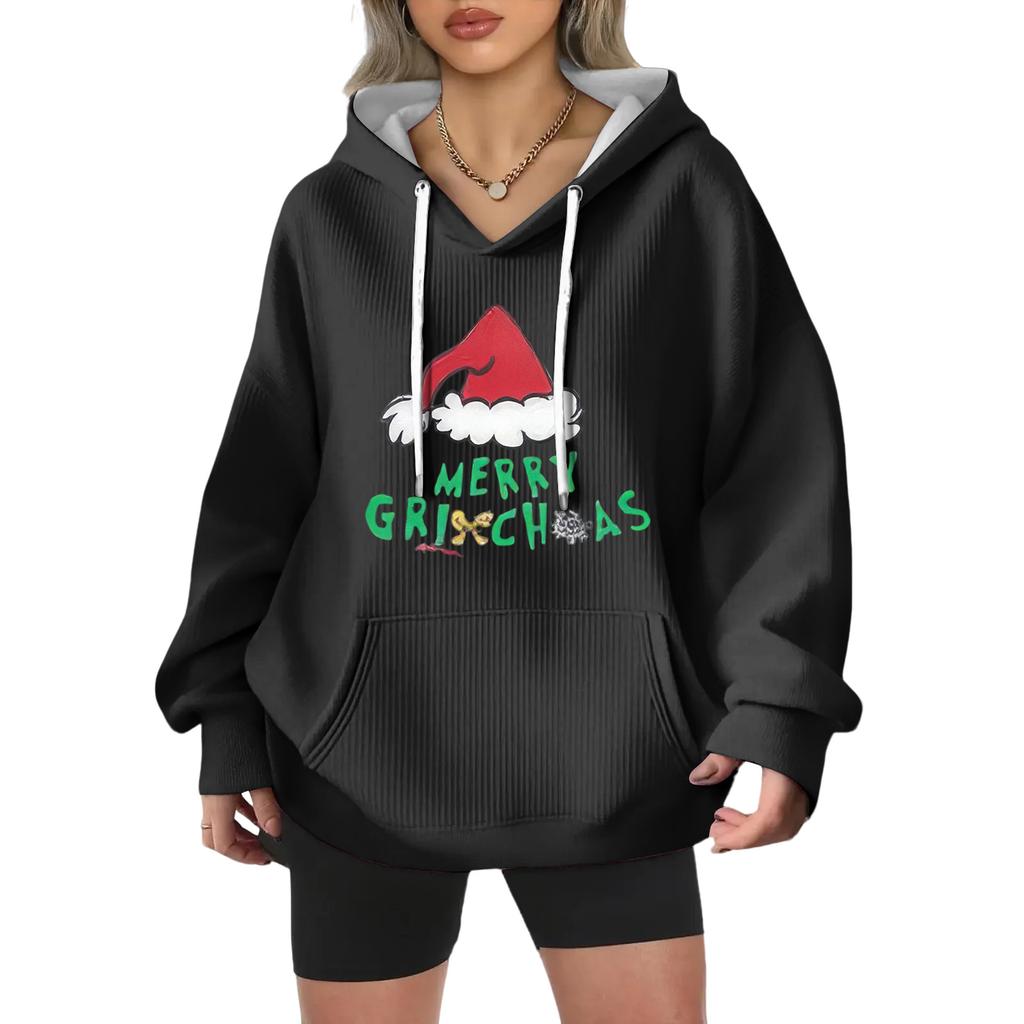 Women's Fashion Casual Christmas Angel Print Pullover Long-Sleeve Sweatshirt