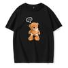 Men's/Women's Summer Short Sleeved T-shirt Cute Smiling Bear Print Fashion Casual Trendy T-shirt Breathable Round Neck T-shirt