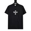 American trend letter logo printed round-neck short-sleeved shirt Black 708