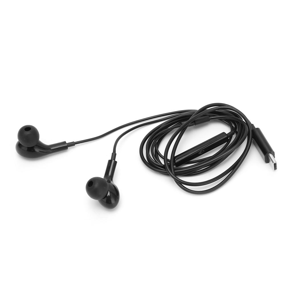 Проводные наушники Type C с цифровым чипом и шумоподавлением, мобильные наушники-вкладыши с регулятором громкости, черные