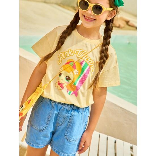 Футболка с коротким рукавом Emotion Castle Girls' Catch Teen Ping Hatching Trust Ping Joaping Bangle Ping, популярный персонаж в Корее