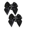 Gothic Bow Y2K-Style Balletcore Dark Hair Clip Flat Clips Balletcore Hairpin Bow Ribbon Hair Clip for Bunches