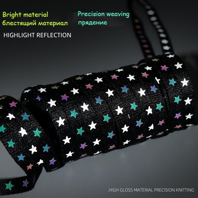 Fashion Holographic Wild Shoe Laces Flat Shoestring Sneakers Shoe Strap Double-sided Reflective Highlight Luminous Shoelaces