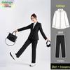 Spring Autumn Slim Fit Professional Suit Set for College Interviews and Formal Wear