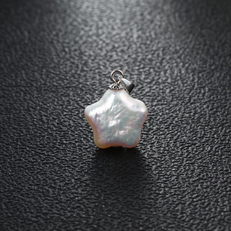 New Fashion Natural Freshwater Multiple Shape Baroque White Pearl 925 Silver DIY Pendant Buckle For Women Girls Jewelry