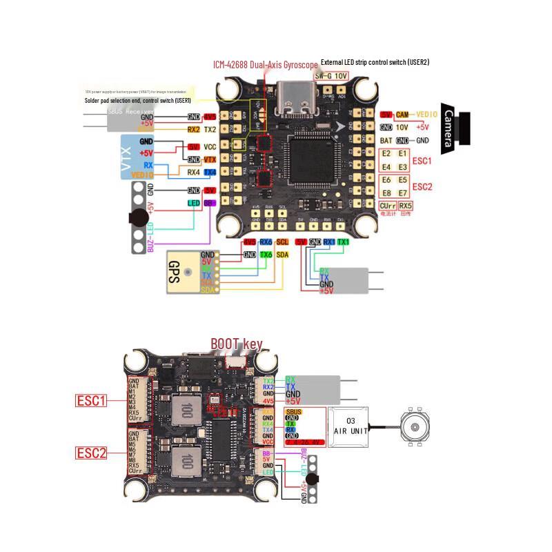 HAKRC 32-bit 60A F7 V2 Flight Tower for FPV Drones