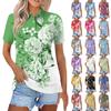 Women's Fashion Casual Lapel Short Sleeve Floral Print Shirt Women's Button Up Tops