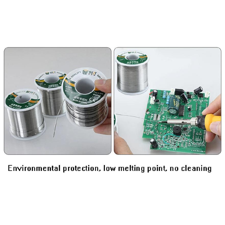 BEST 500g/100g 0.3/0.4/0.5/0.6/0.8/1.0mm High-Purity Solder Wire With A rosin Core, Suitable for Various Electronic Soldering