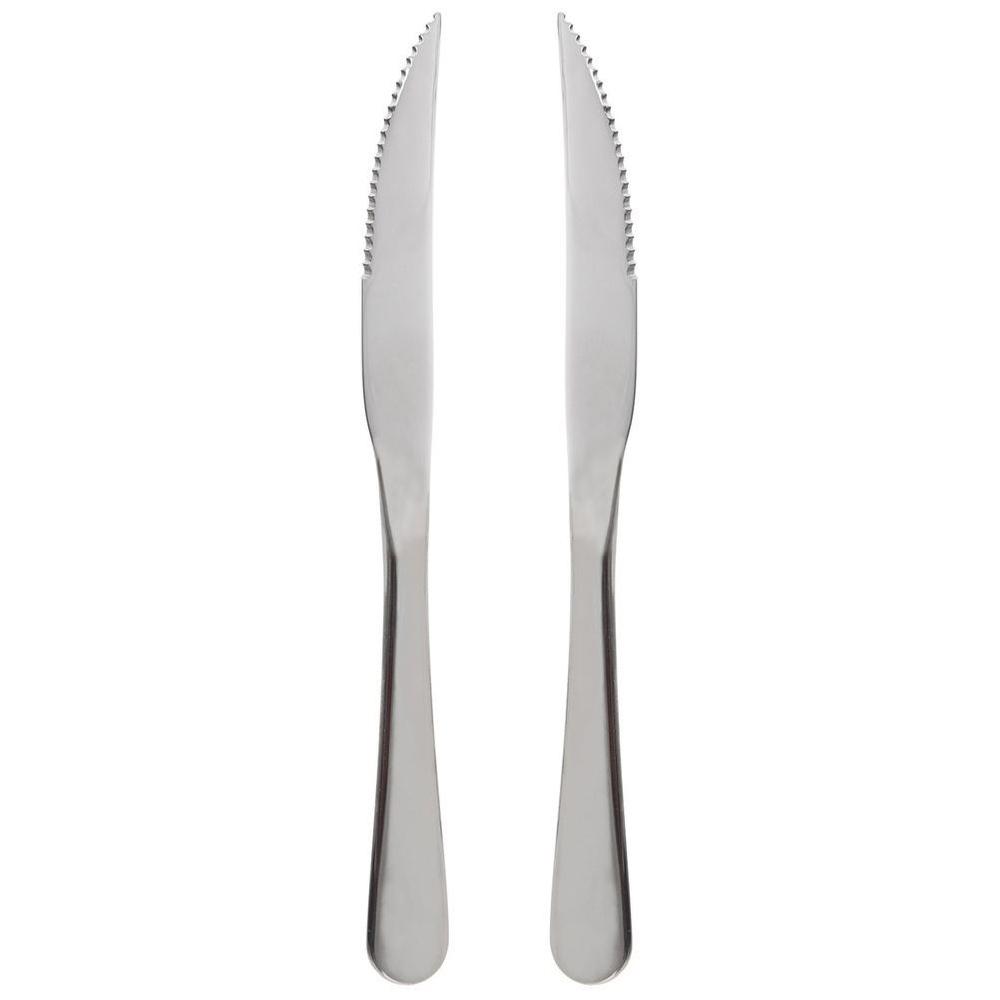 Stainless Steel Serrated Steak and Burger Knives 23cm 2-Pack