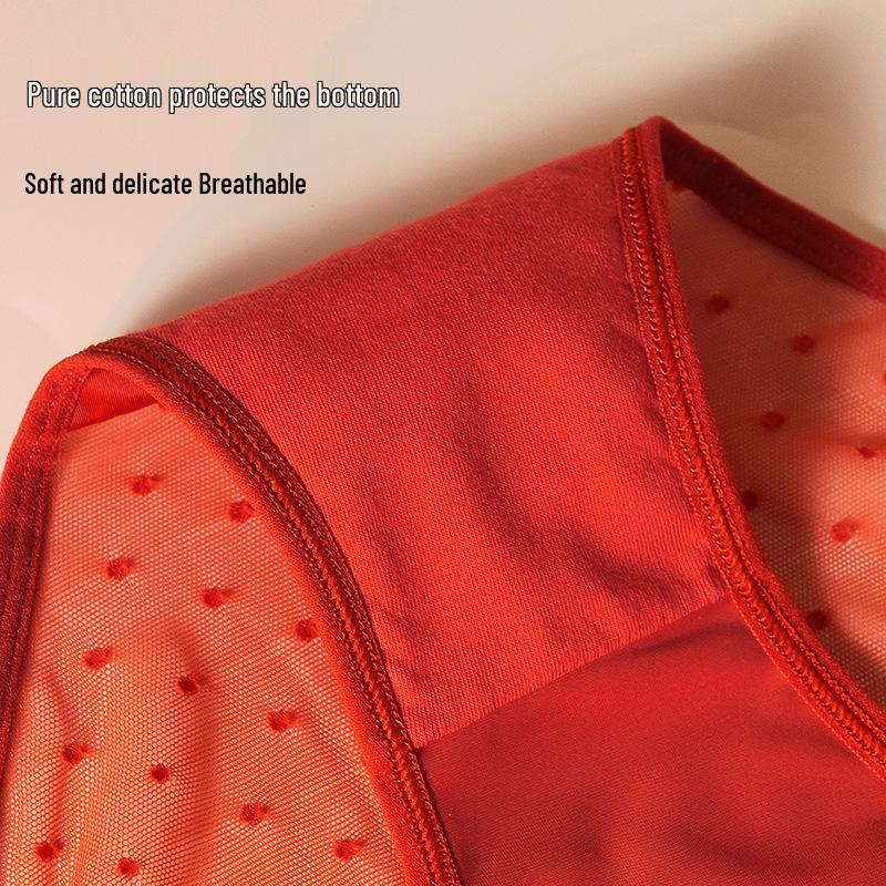 Французское розовое кружево Бесшовные сатиновые трусики – Женский элегантный стиль из ледяного шелка