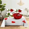 Red Rose Bed Sheets and Pillowcases for Double Beds Single 3D Flower Bedsheets Set with Pillow Case 2pcs 3pcs Queen Full Size