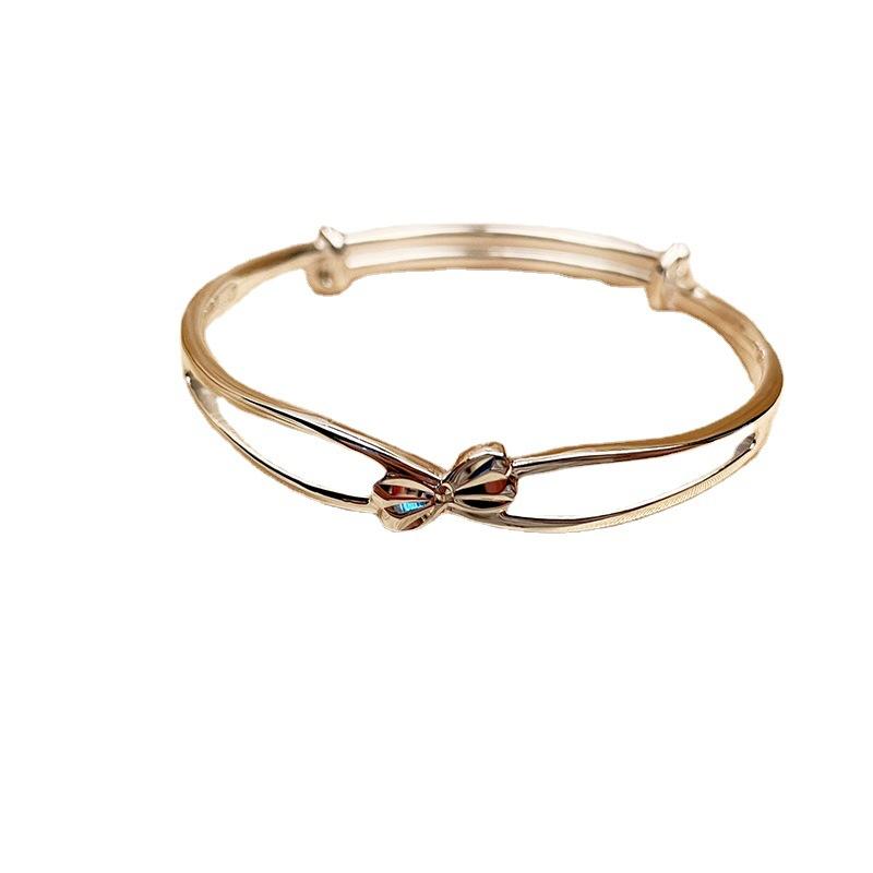 S999 чистое серебро, гладкий скользящий серебряный браслет с бантом, модный и универсальный серебряный браслет для ног в подарок для девочек