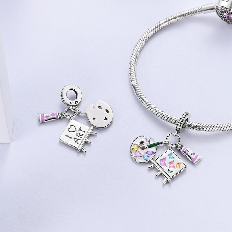 Подходит для оригинальных браслетов, медные подвески, бусины, DIY, циркон, сова, сердце, синий слон, глаз защиты, ювелирные изделия в подарок на день рождения