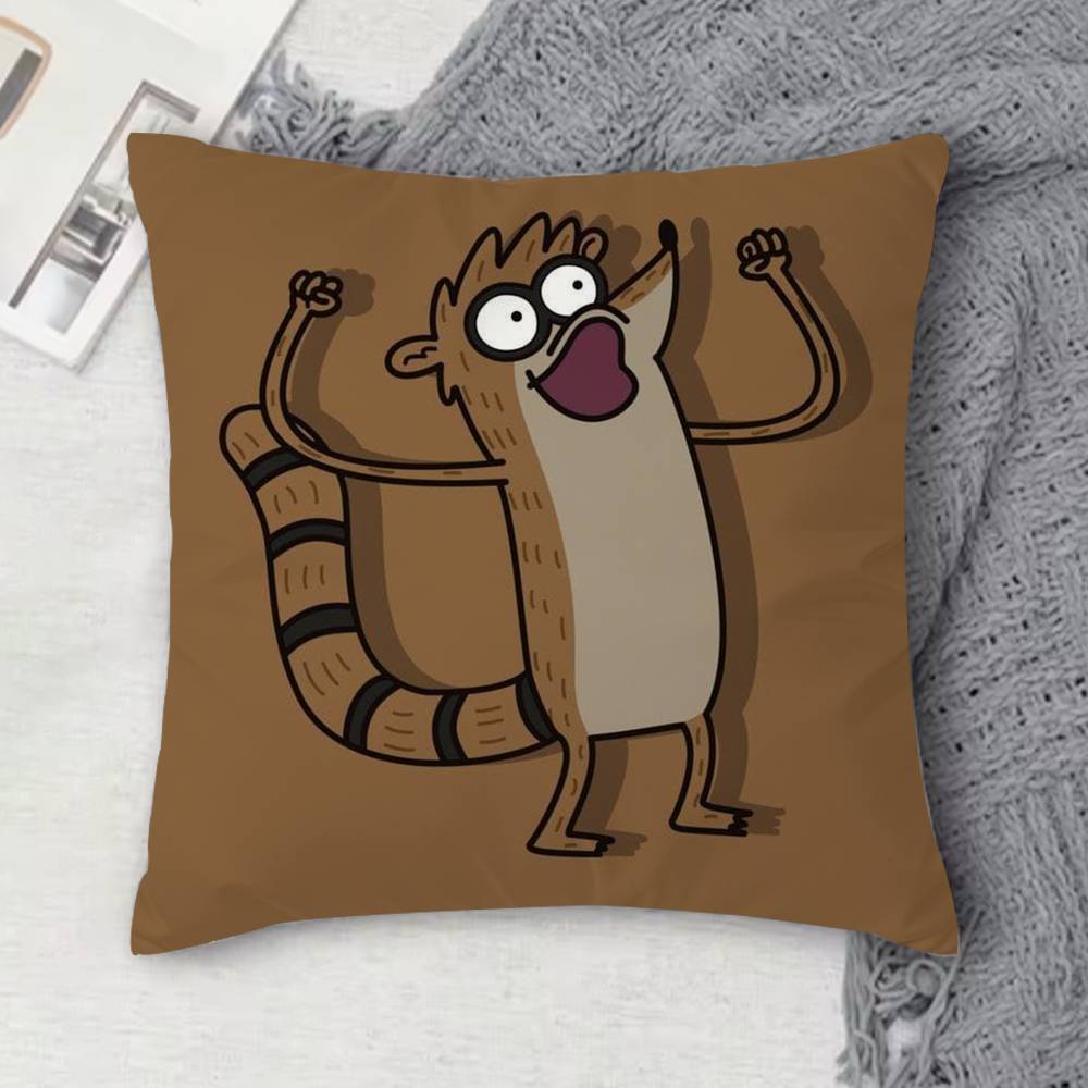 RRegular Show Doublesided Printed Square Decorative Cushion Cover for Sofa Living Room Home Decor