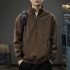 Autumn And Winter Heavy Corduroy Fleece Men'S Sweater Semi-Turtleneck Loose Top American Casual Sports Jacket