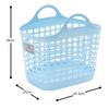 Sanko Plastic Laundry Basket, Beat Basket No. 2, Pastel Blue