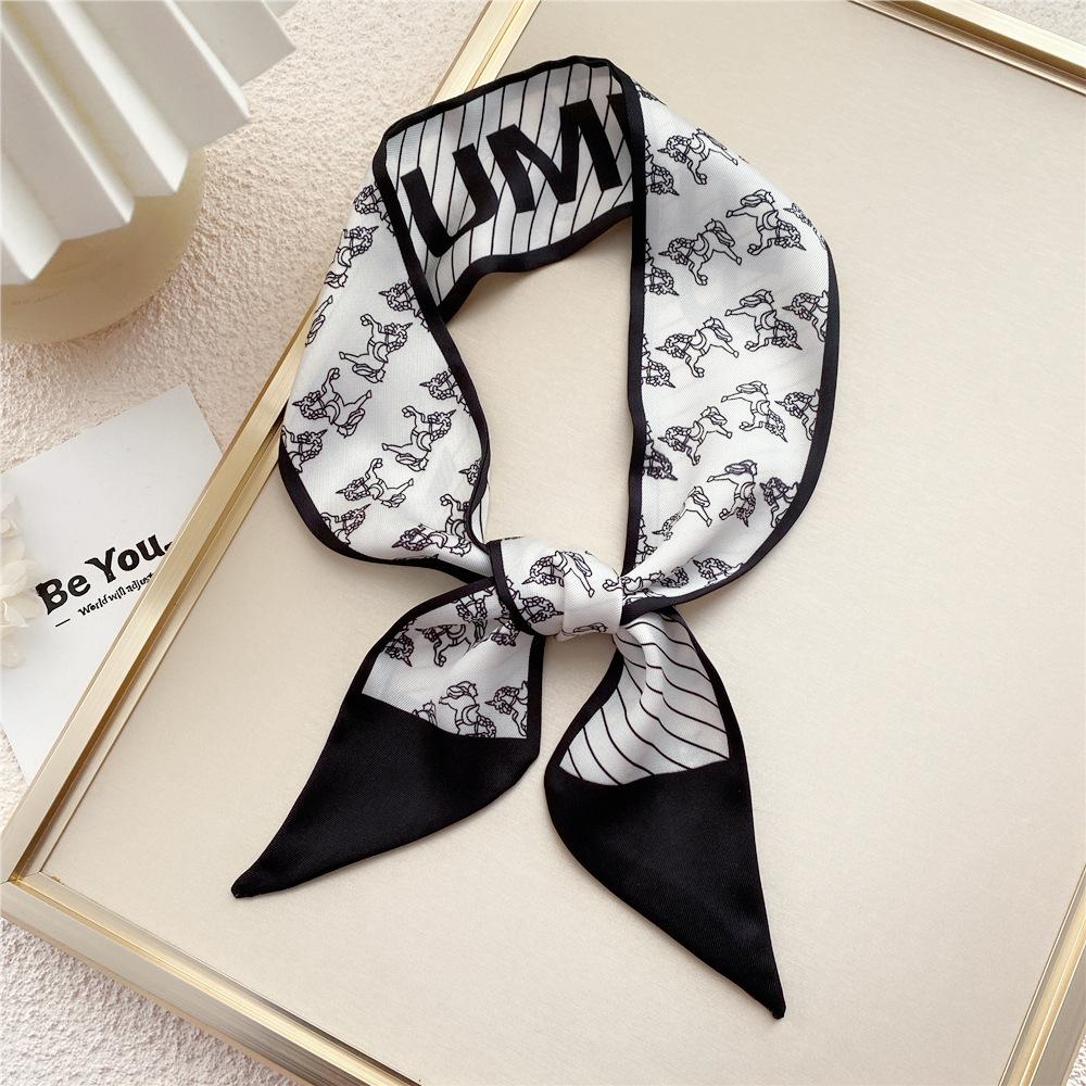 Новые шарфы Шелковые шарфы Женские весенние и осенние длинные декоративные профессиональные шарфы Летние тонкие стили в сочетании с рубашками Стильные