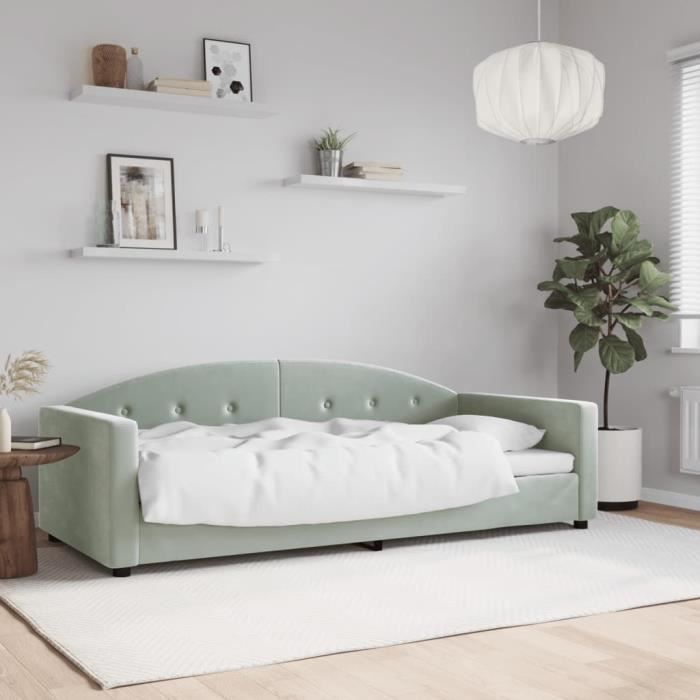 VidaXL Daybed Light Grey 90x190 Cm Velvet 354149