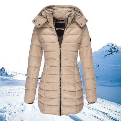 Женская куртка большого размера на осень и зиму, большого размера, длиной до колена, приталенная, свободная, утепленная, утолщенная, с капюшоном, на молнии, водонепроницаемая, теплая, повседневная