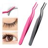 Eyelash Tweezers Mini Auxiliary Clamp Stainless Steel Eyelash Extension Curler Nipper Makeup Tools