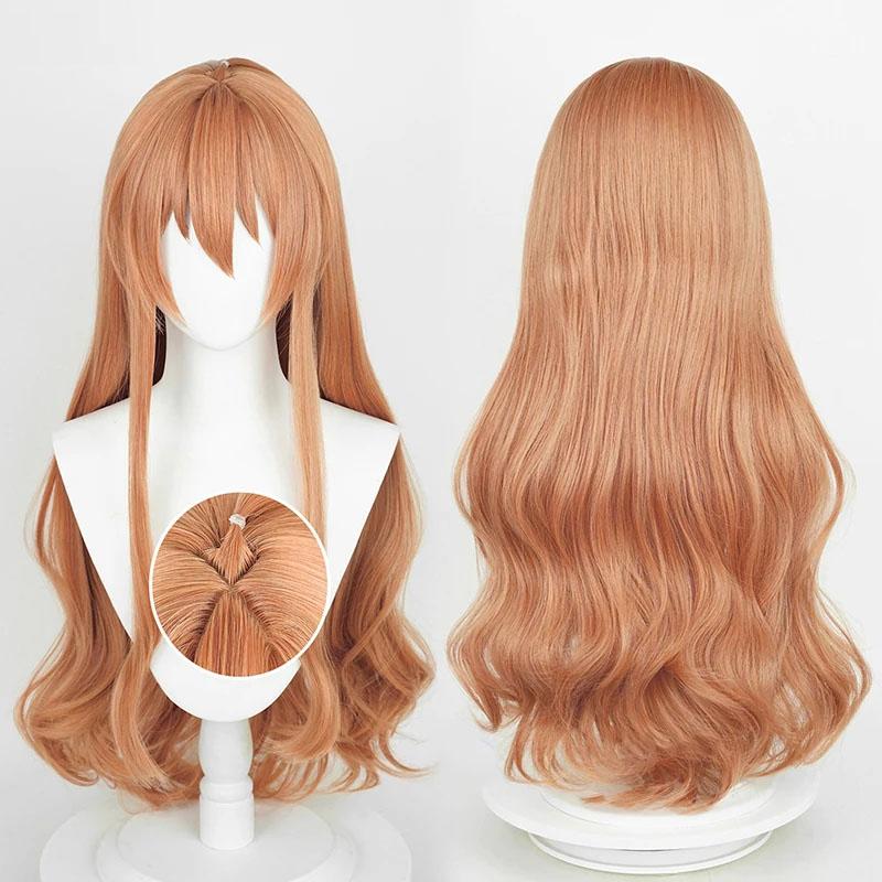 Парик для косплея Aisaka Taiga, аниме, оранжевый, розовый, кудрявый, длинный, термостойкий, синтетический, волосы Taiga Aisaka, парики для Хэллоуина в стиле аниме + шапочка для парика