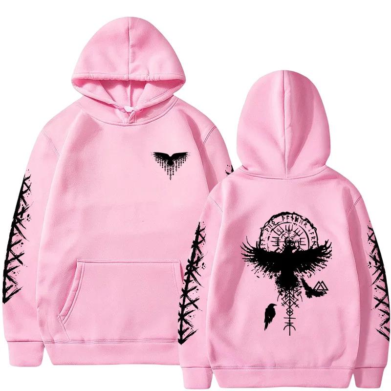 Осень Зима Повседневный Спортивный Джоггер Верхняя одежда Модный Топ 2025 Новое поступление Мужская толстовка Худи с принтом Древнего Ворона