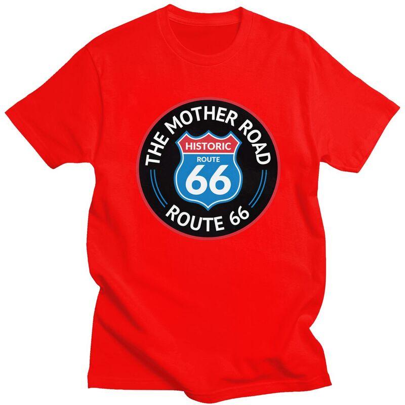 Мужская футболка на заказ "Мать Дорог Route 66" с короткими рукавами, хлопковая футболка, повседневная футболка, свободный крой, одежда