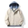 Jacket Men's Spring and Autumn New Fake Two-piece Hooded Jacket Men's Tops Men's Hong Kong Style