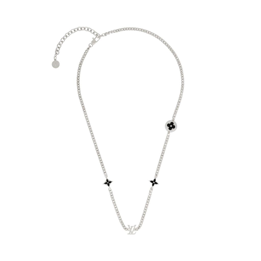 Louis Vuitton Charms Logo Detail 925 Silver Necklace Men necklace M01717