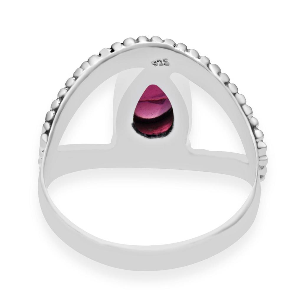 Натуральный розовый рубеллит в форме капли, драгоценный камень, стерлинговое серебро 925 пробы, кольцо в форме глаза для женщин и девочек