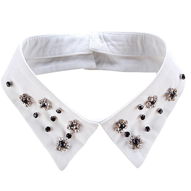 Fashion White Fake Collar Women Detachable Collars Black Woman False Collar Lace Removable Half Shirts Tie Top Collars Decor