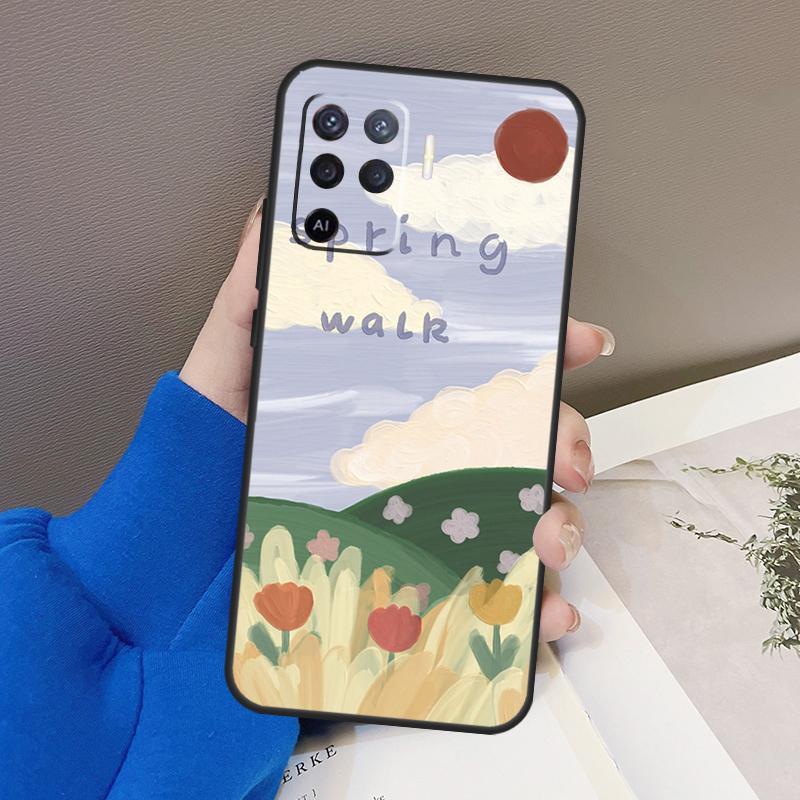 Чехол с корейской картиной маслом Kawaii Bears Rabbit для OPPO A5 A9 A31 A53 2020 A53S A1K A15 A16 A52 A72 A92 A83 A91 A54 A74 A94 Coque