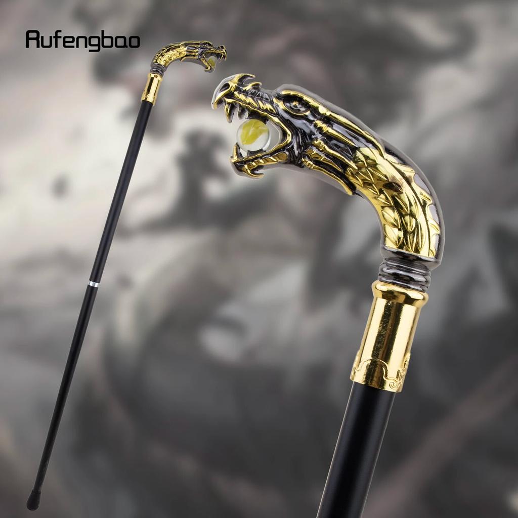 Роскошная трость с золотой, черной ручкой дракона, модная элегантная трость для вечеринки, декоративная ручка для трости для косплея, ручка Crosier 90 см