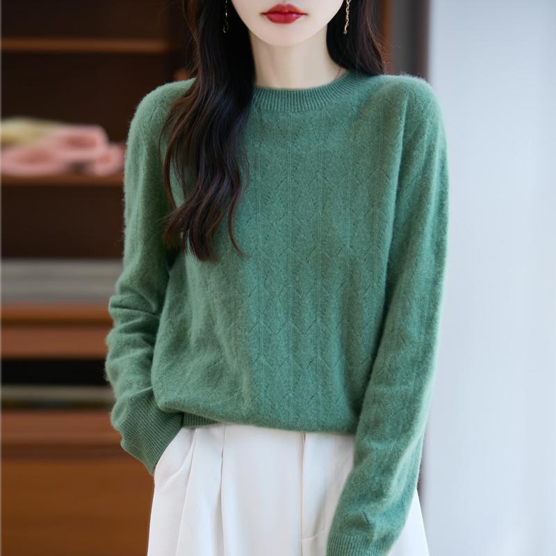 Women's Cashmere Sweater Qinghe Cashmere 30% Cashmere 70% Wool Autumn and Winter Pullover Warm and Fashionable