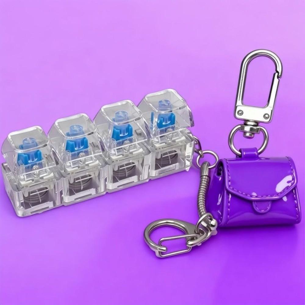 Glowing Light Up Keyboard Keychain Silent Operation Stress Relief Clicker  Stress Alleviating