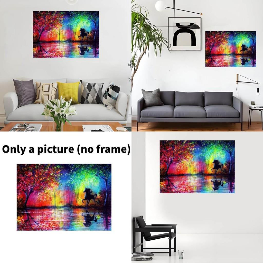 Холст Лошадь Настенное Искусство Живопись Животных с Технологией Распыления Для Декора Гостиницы и Кафе