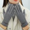 Плюшевые перчатки с сенсорным экраном, перчатки для вождения с сенсорным экраном, новые ветрозащитные перчатки, защищающие от холода, для девочек