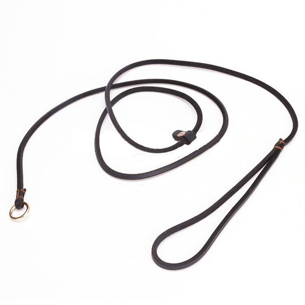 Real Leather Slip Dog Leash for Small Medium Dogs Puppies Lightweight Thin but Sturdy Adjustable Slip Lead for Dogs 0.6cm Wide