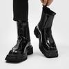 British style black high-top autumn new breathable mid-tube boots thick-soled square-head Martin boots