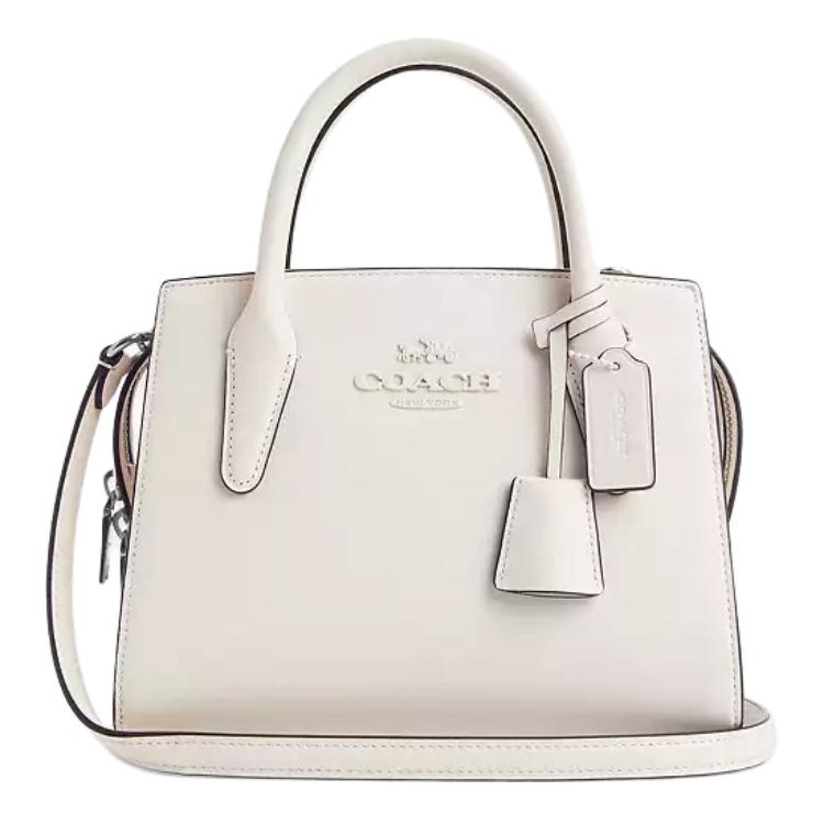 Coach Andrea 22 Zipper Closure Large Capacity PVC And Leather Crossbody Shoulder Tote Bag Small Women bags White CP081-SVHA